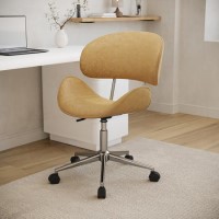 Tan Faux Leather Swivel Office Chair - Rafa