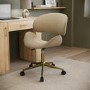 Beige Fabric Swivel Office Chair - Rafa