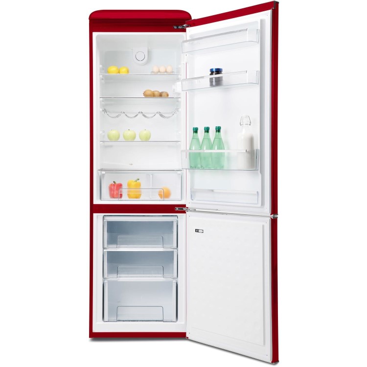 Galanz RFFK002R 300 Litre Freestanding Fridge Freezer Retro 60/40 Split Fast Freeze 60cm Wide - Red