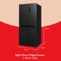 Russell Hobbs 421 Litre Four Door American Fridge Freezer - Black Steel