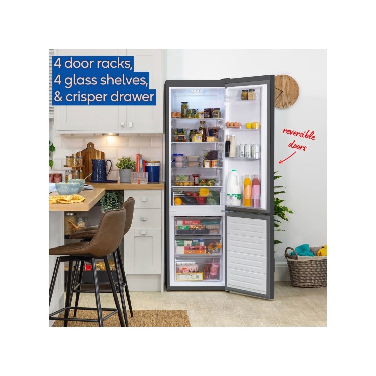 Russell Hobbs 279 Litre 70/30 Freestanding Fridge Freezer - Dark Steel