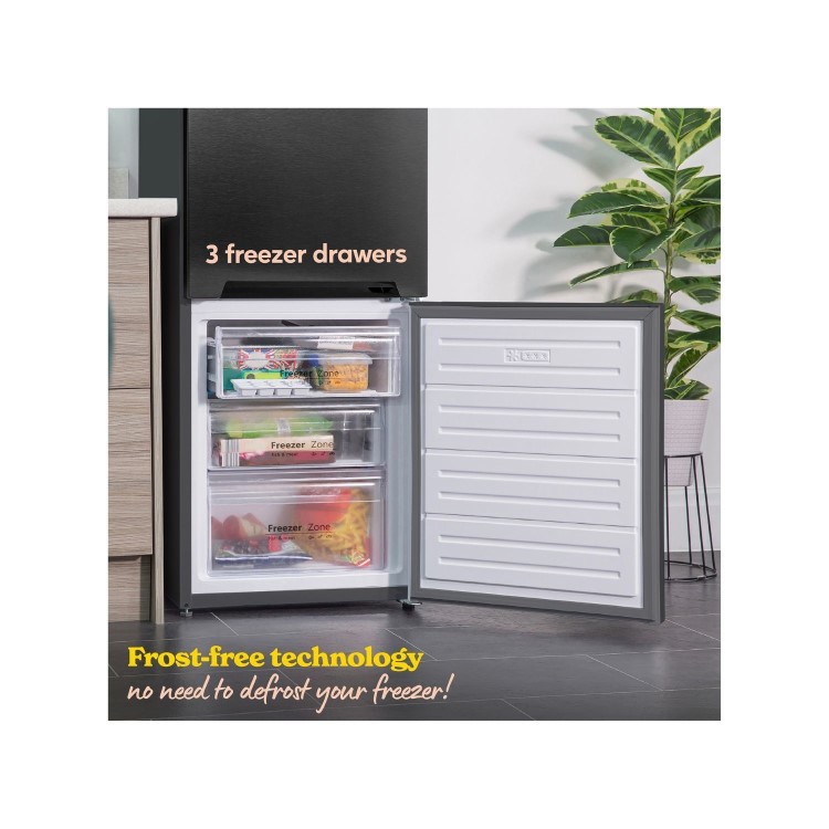 Russell Hobbs 279 Litre 70/30 Freestanding Fridge Freezer - Dark Steel