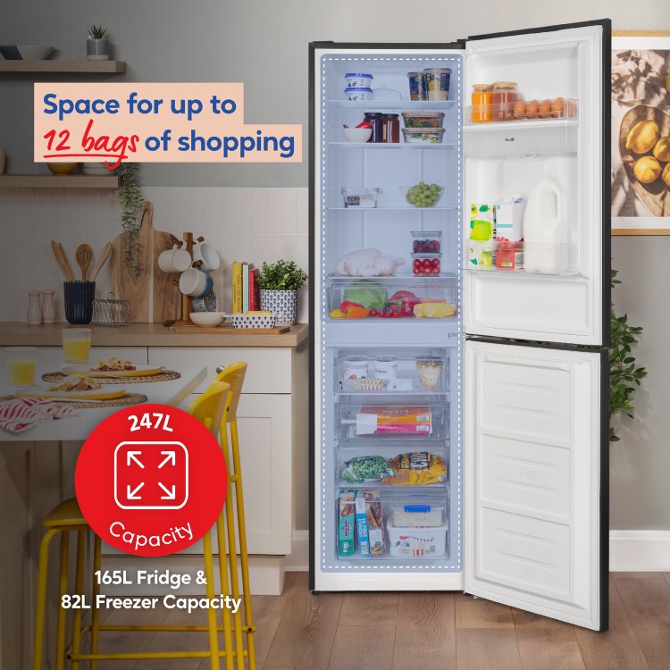 Russell Hobbs 245 Litre 50/50 Fridge Freezer with Water Dispenser - Black