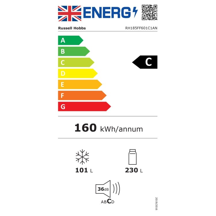 Russell Hobbs 329 Litre 60/40 Freestanding Fridge Freezer - Anthracite