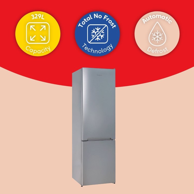 Russell Hobbs 329 Litre 60/40 Freestanding Fridge Freezer - Stainless Steel