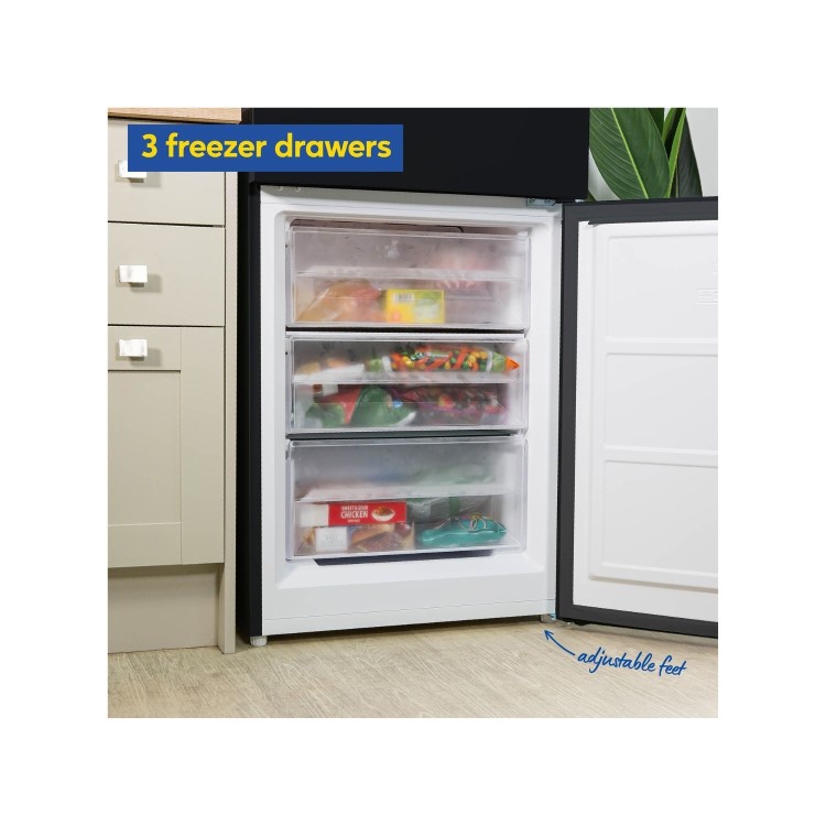 Russell Hobbs 293 Litre 70/30 Freestanding Fridge Freezer - Black
