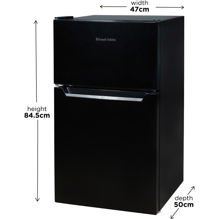 Refurbished Russell Hobbs RH47UCFF1B Freestanding 90 Litre Under Counter Top Mount Fridge Freezer Black