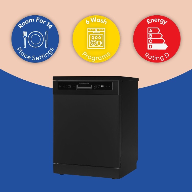 Russell Hobbs Freestanding Dishwasher - Black