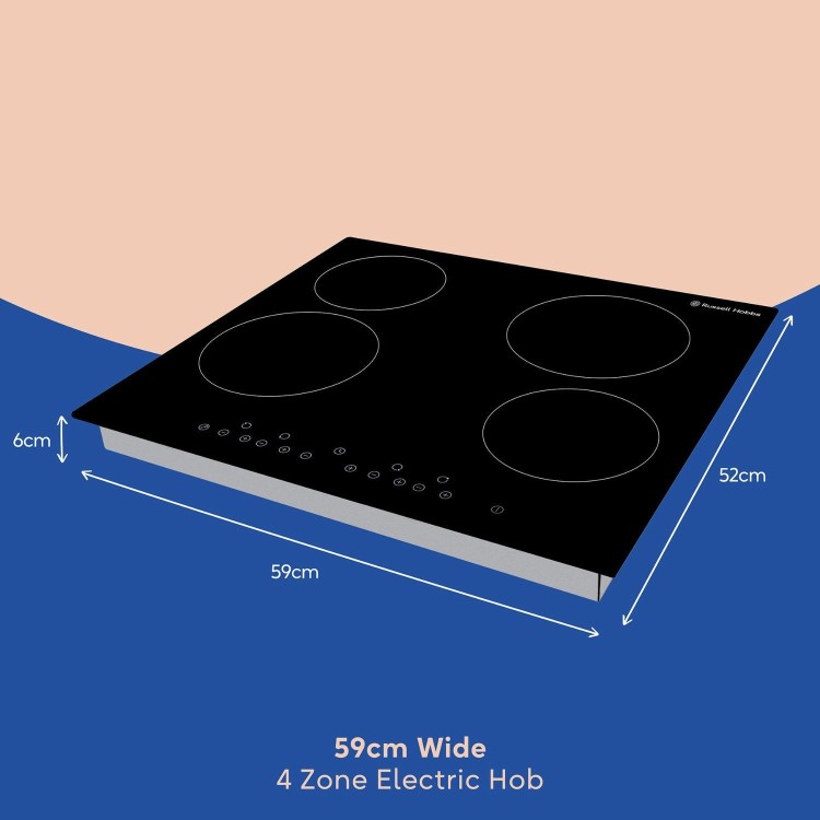 Russell Hobbs 59cm 4 Zone Ceramic Hob