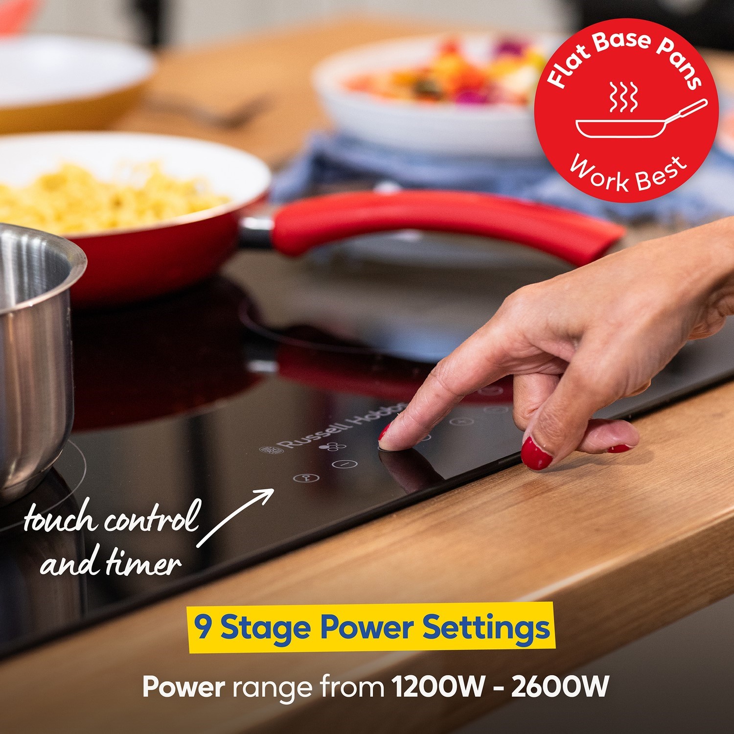 Russell Hobbs 59cm 4 Zone Ceramic Hob Touch Controls