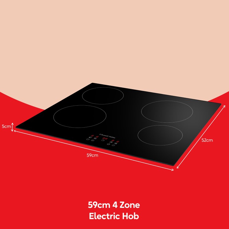 Russell Hobbs 59cm 4 Zone Electric Hob with Touch Controls