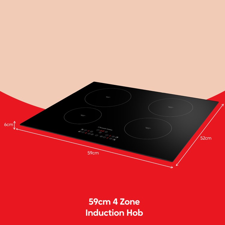 Russell Hobbs 59cm 4 Zone Induction Hob with Touch Controls