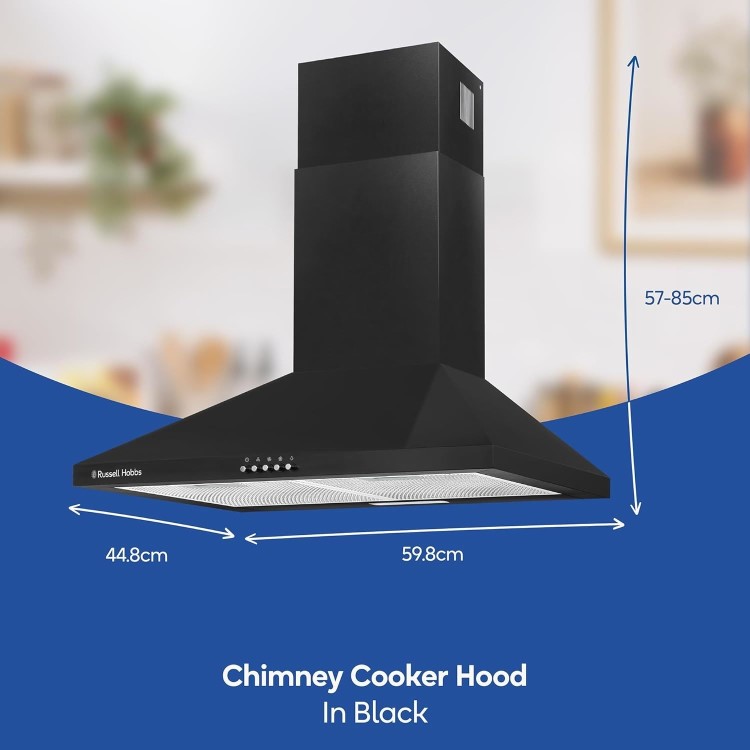 Russell Hobbs 60cm Chimney Cooker Hood - Black