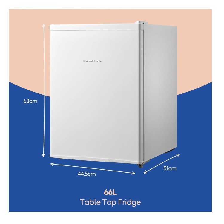 Refurbished Russell Hobbs 66L Freestanding Larder Fridge - White