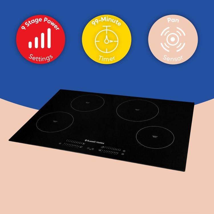 Russell Hobbs 77cm 4 Zone Induction Hob - Black