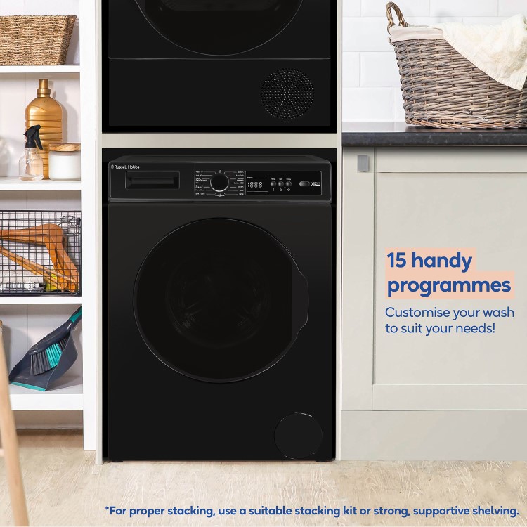 Russell Hobbs 11 Series 8kg 1400rpm Washing Machine - Black