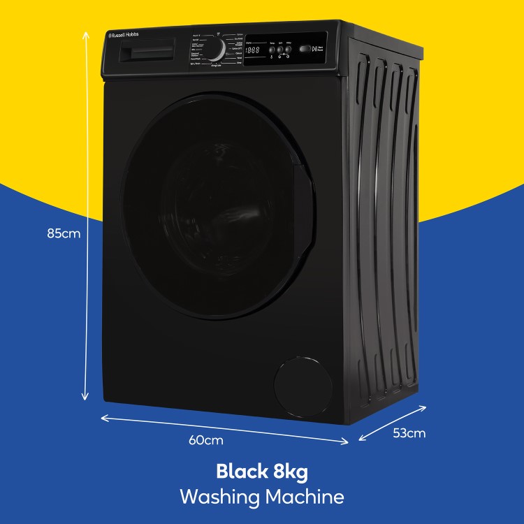 Russell Hobbs 11 Series 8kg 1400rpm Washing Machine - Black