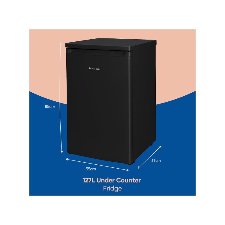 Refurbished Russell Hobbs RH85UCLF552E1B Under Counter Larder Fridge Black
