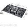 Russell Hobbs 86cm Gas Hob - Black