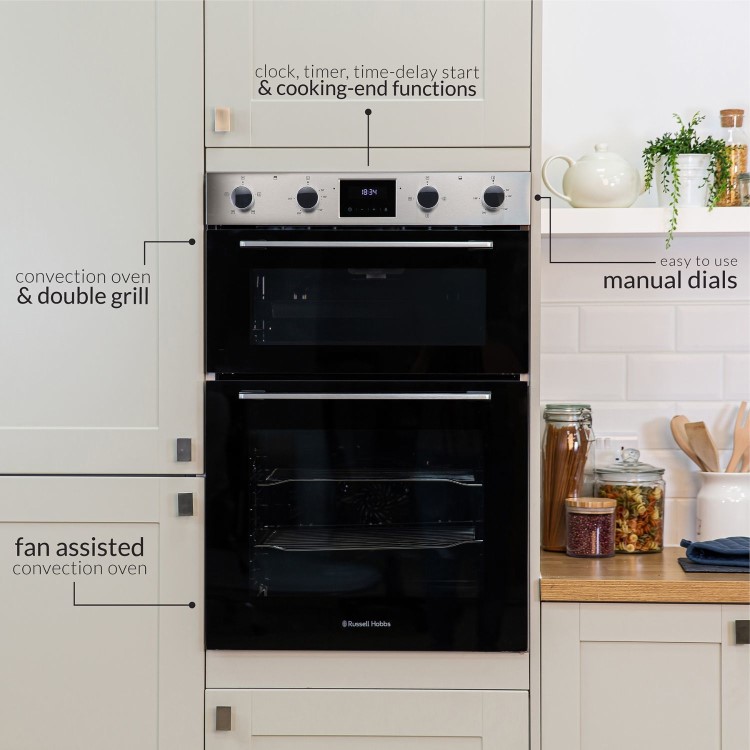Russell Hobbs Built-In Electric Double Oven - Stainless Steel