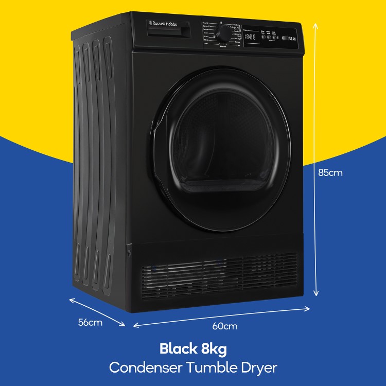 Russell Hobbs 11 Series 8kg Condenser Tumble Dryer - Black