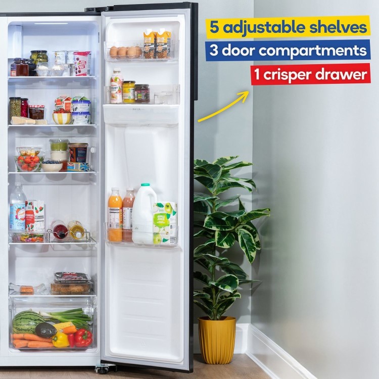 Russell Hobbs 439 Litre Side-By-Side American Fridge Freezer - Black