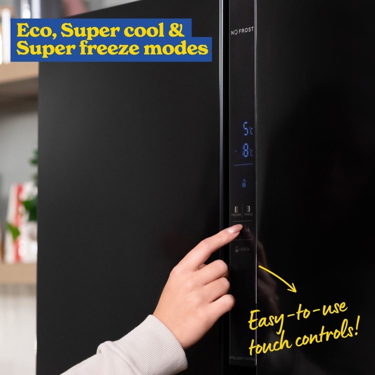 Russell Hobbs 439 Litre Side-By-Side American Fridge Freezer - Black