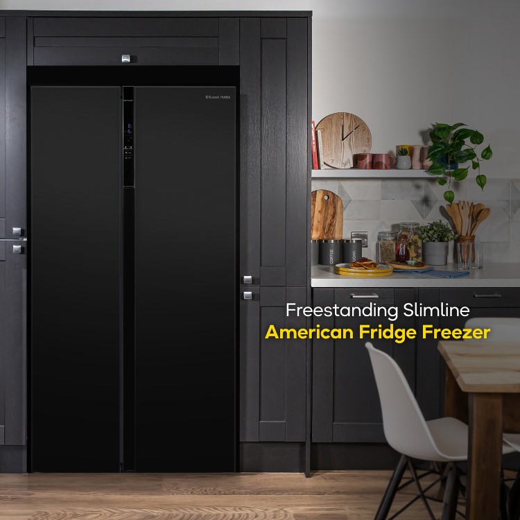 Russell Hobbs 442 Litre Side-By-Side American Fridge Freezer - Black