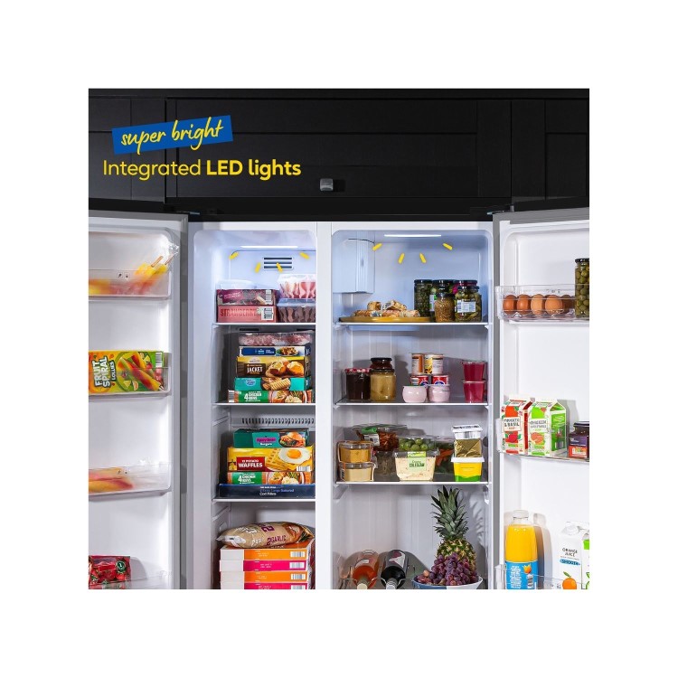 Refurbished Russell Hobbs 442 Litre Side-By-Side American Fridge Freezer - Black