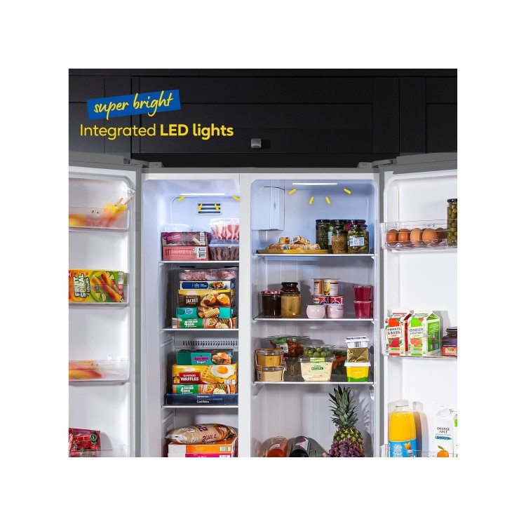 Refurbished Russell Hobbs 442 Litre Side-By-Side American Fridge Freezer - Stainless Steel