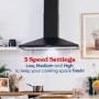 Russell Hobbs 90cm Chimney Cooker Hood - Black
