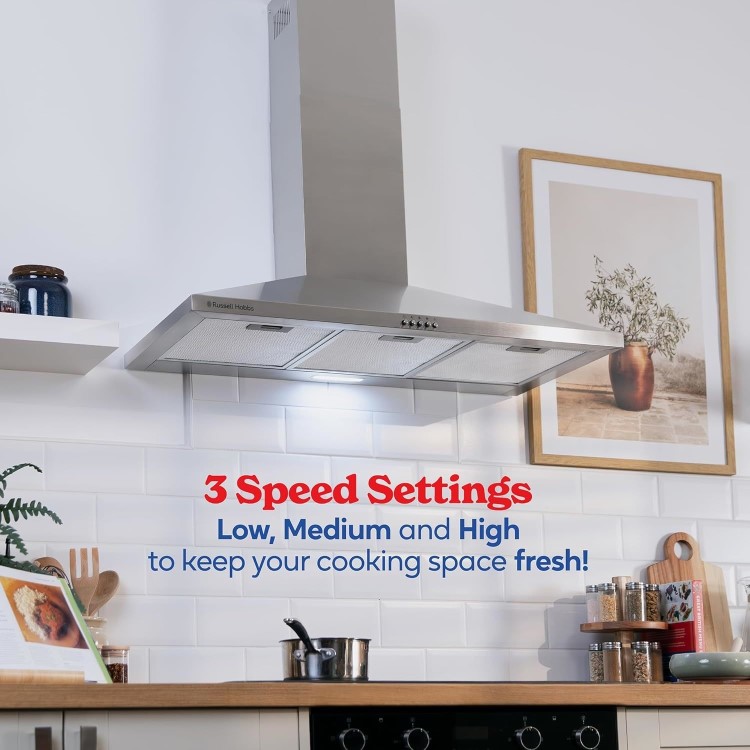Russell Hobbs 90cm Chimney Cooker Hood - Stainless Steel
