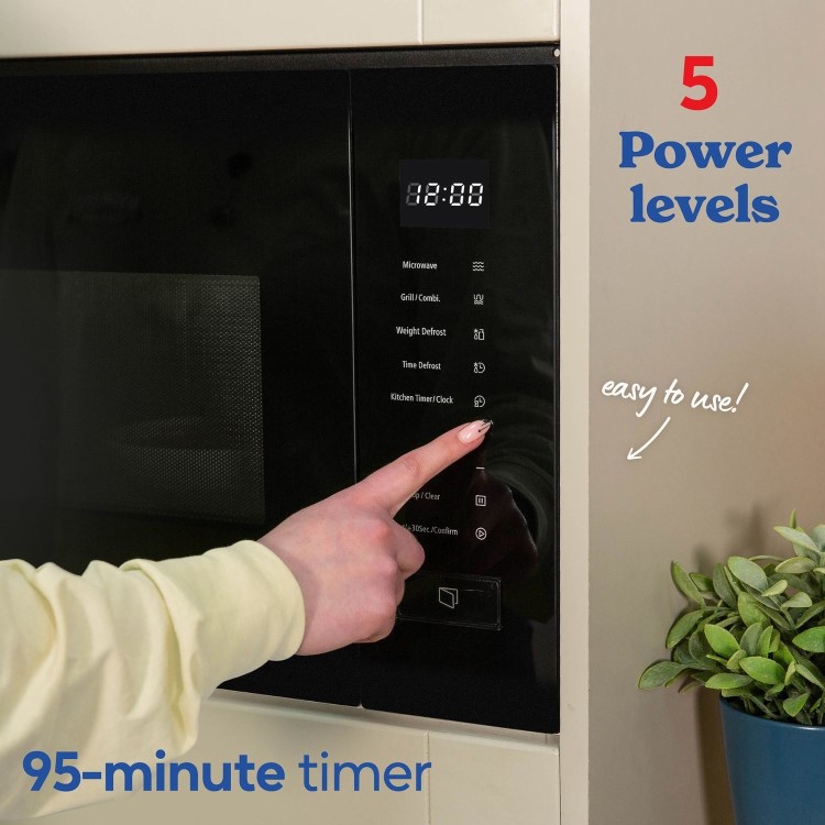 Refurbished Russell Hobbs Built-In 800W Microwave & Grill - Black