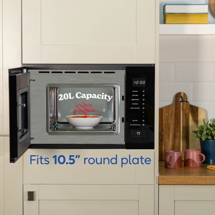 Refurbished Russell Hobbs Built-In 800W Microwave & Grill - Black