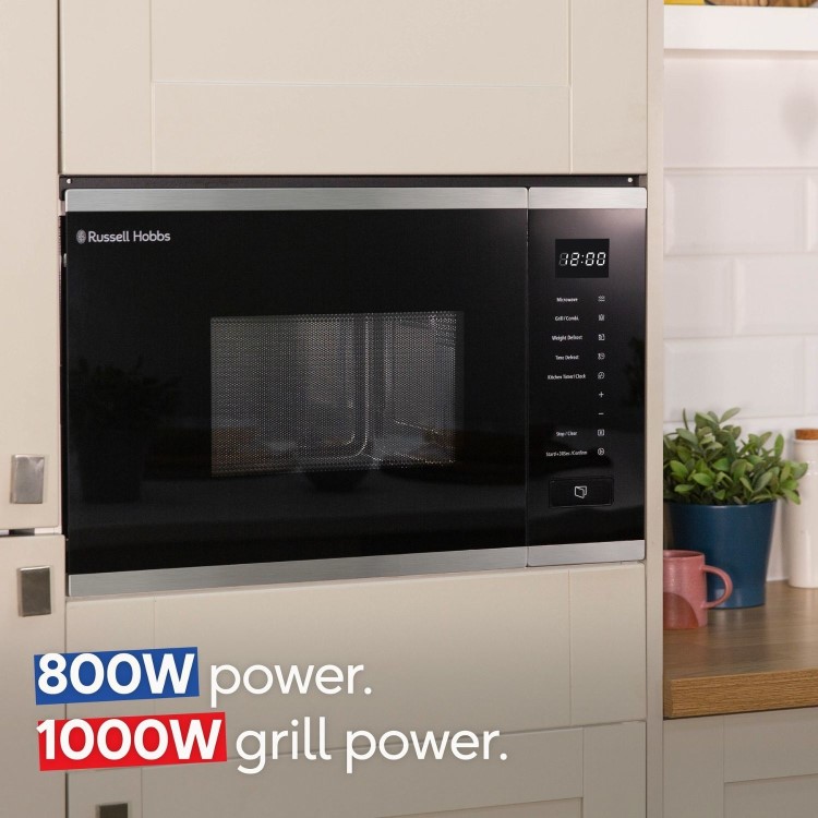 Russell Hobbs Built-In 800W Microwave & Grill - Stainless steel