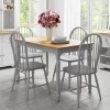 Rhode Island Rectangle Wooden Dining Table in Oak/Grey - 4 Seater