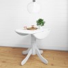 Rhode Island Small Round Drop Leaf Table in White - Seats 4