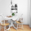 Rhode Island Small Round Drop Leaf Table in White - Seats 4