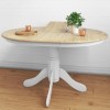 Round Extendable Dining Table in White &amp; Oak Effect - Seats 6 - Rhode Island