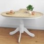 Round Extendable Dining Table in White & Oak Effect - Seats 6 - Rhode Island