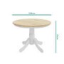 Round Extendable Dining Table in White & Oak Effect - Seats 6 - Rhode Island