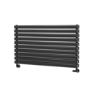 Sorrento Linea Midnight Black Oval Designer Radiator 590x1000mm Double Panel 3693 BTU - Horizontal Bars