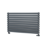 Sorrento Linea Dark Grey Anthracite Oval Designer Radiator 590x1000mm Double Panel 3693 BTU - Horizontal Bars
