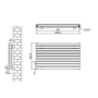 Sorrento Linea Dark Grey Anthracite Oval Designer Radiator 590x1000mm Double Panel 3693 BTU - Horizontal Bars