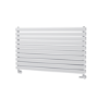 Sorrento Linea White Oval Designer Radiator 590x1000mm Double Panel 3693 BTU - Horizontal Bars