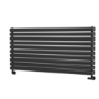 Sorrento Linea Black Oval Designer Radiator 590x1200mm Double Panel 4355 BTU - Horizontal Bars