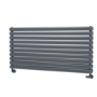 Sorrento Linea Dark Grey Anthracite Oval Designer Radiator 590x1200mm Double Panel 4355 BTU - Horizontal Bars