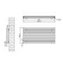 Sorrento Linea Dark Grey Anthracite Oval Designer Radiator 590x1200mm Double Panel 4355 BTU - Horizontal Bars