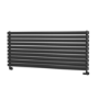 Sorrento Linea Midnight Black Oval Designer Radiator 590x1400mm Double Panel 5014 BTU - Horizontal Bars