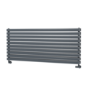 Sorrento Linea Dark Grey Anthracite Oval Designer Radiator 590x1400mm Double Panel 5014 BTU - Horizontal Bars